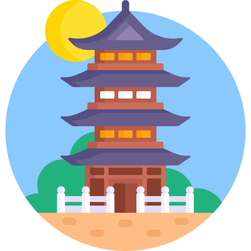 pagoda Detailed Flat Circular Flat ikona