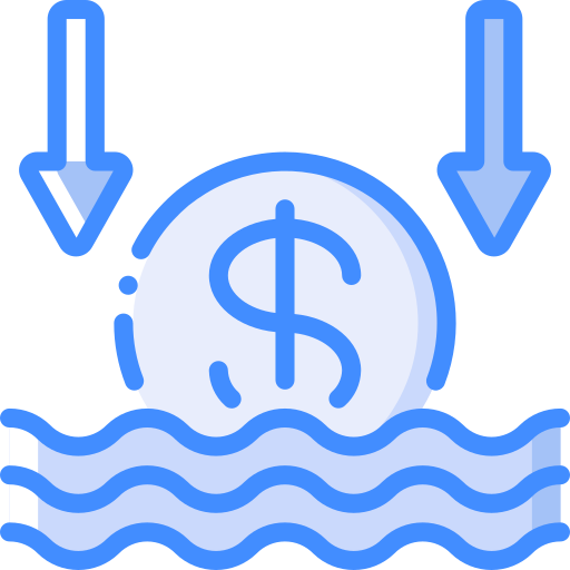 Sinking Basic Miscellany Blue icon