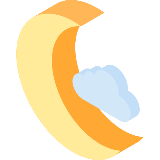pół księżyc Isometric Flat ikona