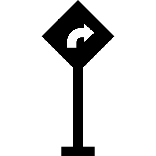 señal de tráfico Basic Straight Filled icono