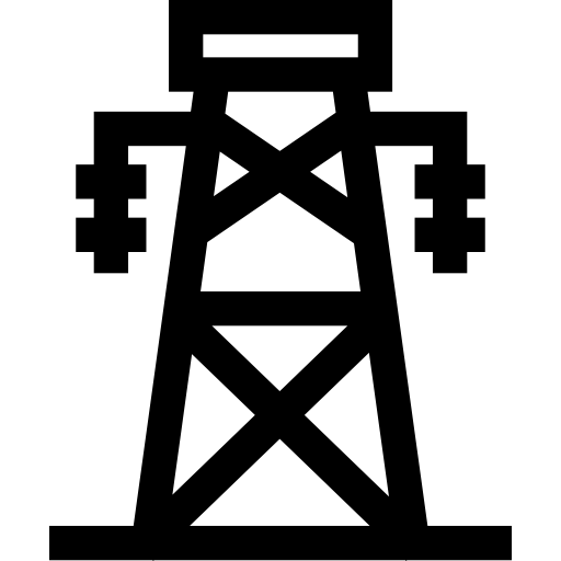 elektrische toren Basic Straight Lineal icoon