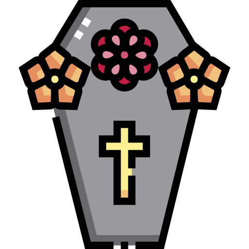 Coffin Detailed Straight Lineal color icon