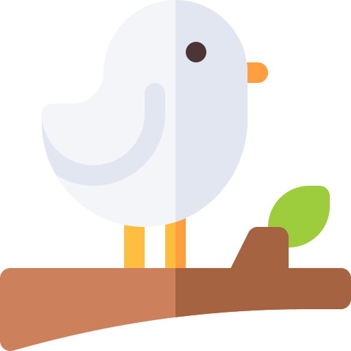 pájaro Basic Rounded Flat icono