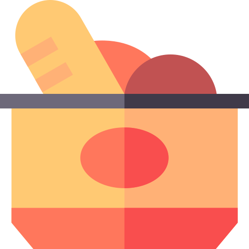 Grocery bag Basic Straight Flat icon