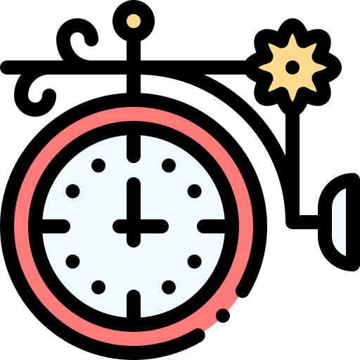 Wall clock Detailed Rounded Lineal color icon