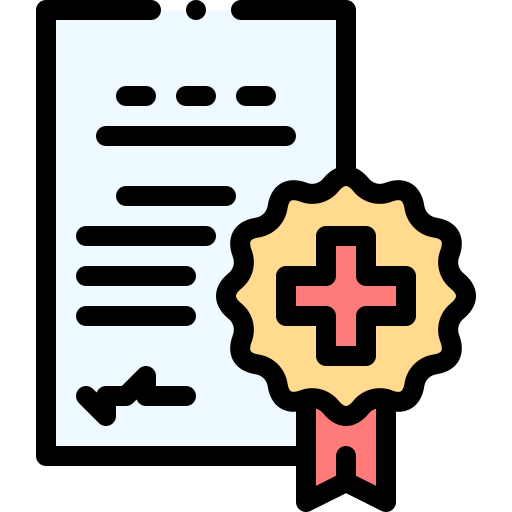 certyfikat medyczny Detailed Rounded Lineal color ikona