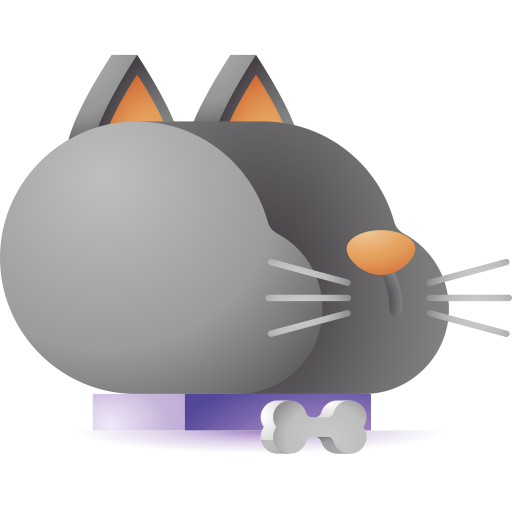 gatto nero 3D Toy Gradient icona
