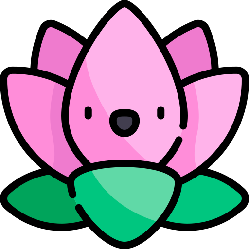 Lotus flower Kawaii Lineal color icon