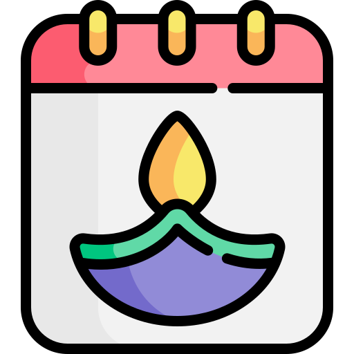 kalender Kawaii Lineal color icoon