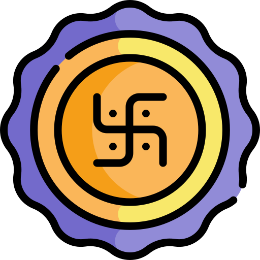 Swastika Kawaii Lineal color icon