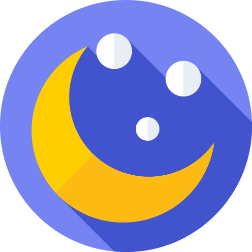 Night Flat Circular Flat icon
