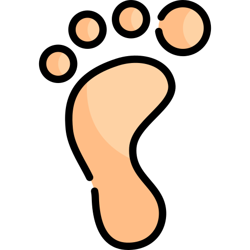 Ślad stopy Kawaii Lineal color ikona