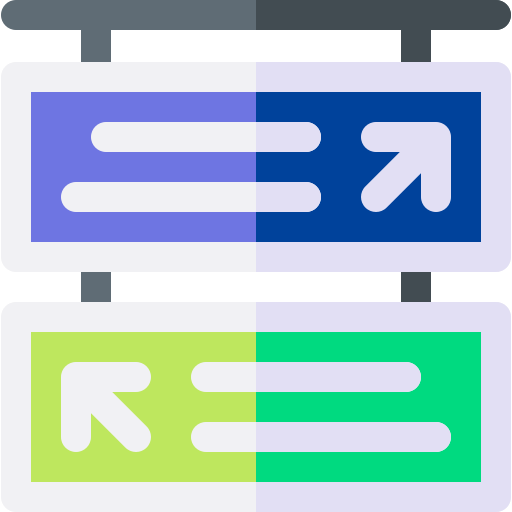 Directional sign Basic Rounded Flat icon