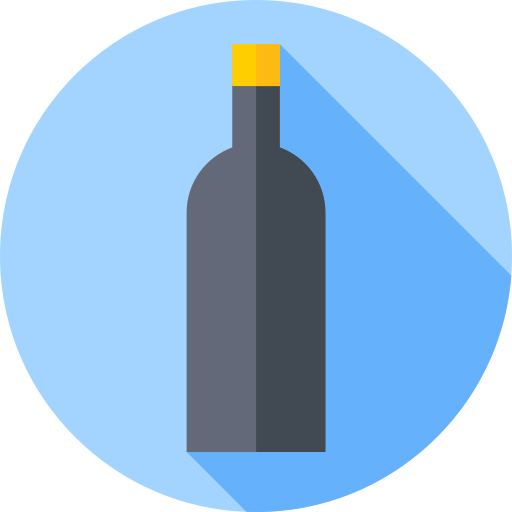 Стеклянная бутылка Flat Circular Flat иконка
