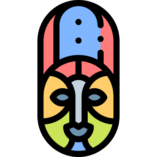 아프리카 마스크 Detailed Rounded Lineal color icon