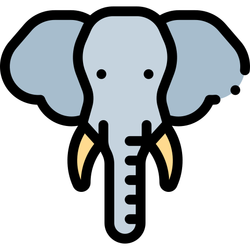 elefante Detailed Rounded Lineal color icono