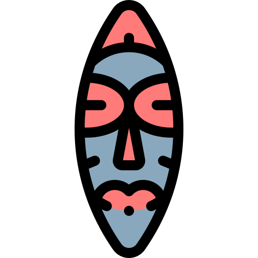 アフリカのマスク Detailed Rounded Lineal color icon