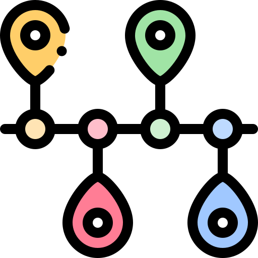 단계 Detailed Rounded Lineal color icon