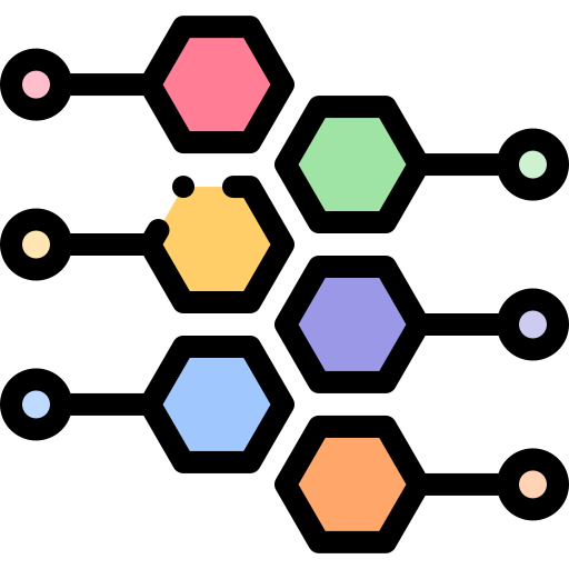 hexágonos Detailed Rounded Lineal color Ícone