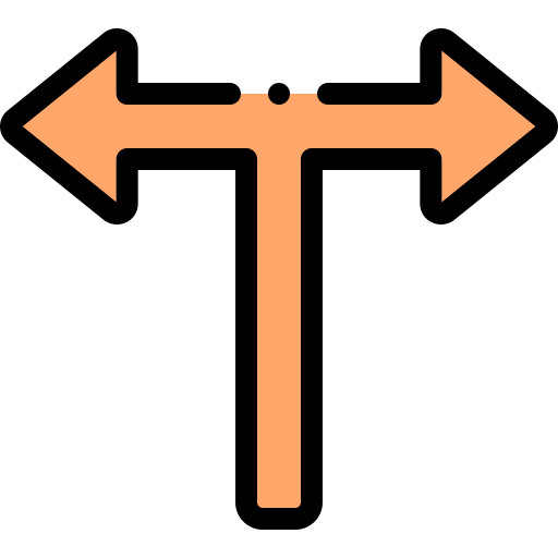 T junction Detailed Rounded Lineal color icon