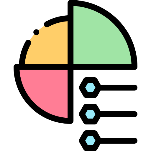 円グラフ Detailed Rounded Lineal color icon