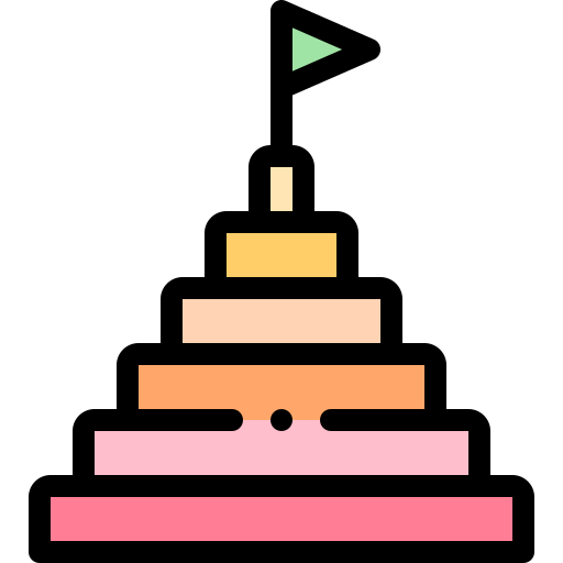 Пирамидальная диаграмма Detailed Rounded Lineal color иконка