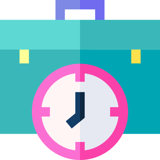 Working time Basic Straight Flat icon