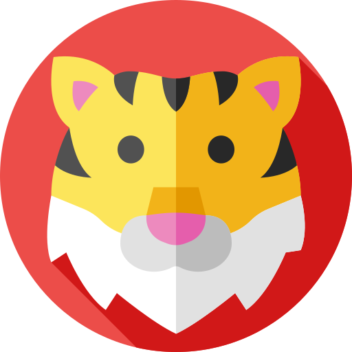 虎 Flat Circular Flat icon