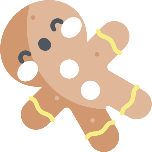 Gingerbread man Kawaii Flat icon