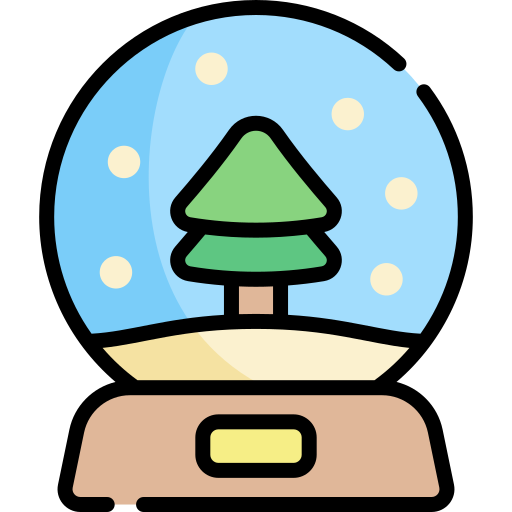 globo de nieve Kawaii Lineal color icono