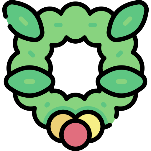 クリスマスリース Kawaii Lineal color icon