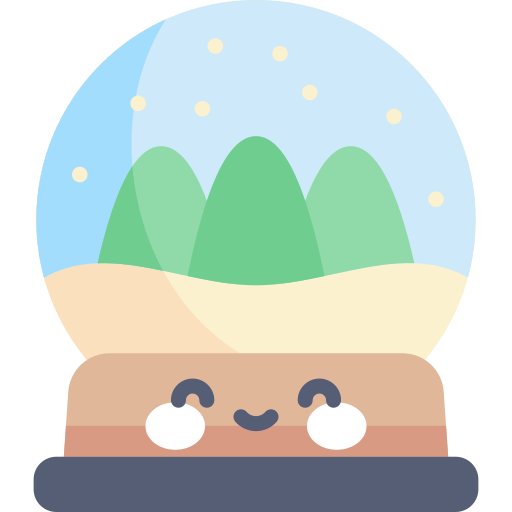 globo de nieve Kawaii Flat icono