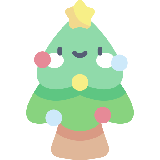 Christmas tree Kawaii Flat icon