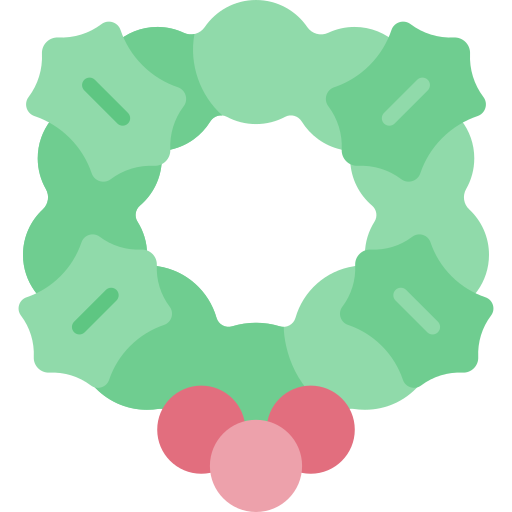 corona de navidad Kawaii Flat icono