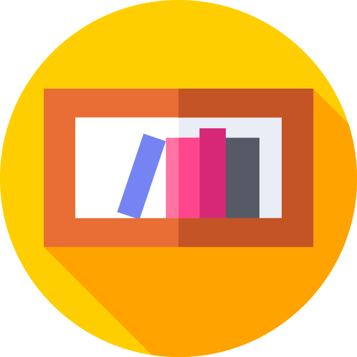estante de libros Flat Circular Flat icono