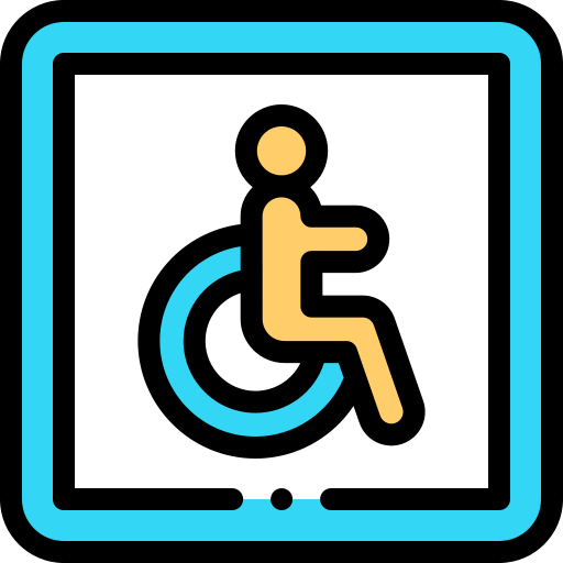 signo de discapacitados Detailed Rounded Lineal color icono