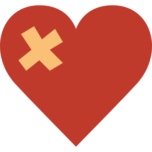 gebroken hart Basic Miscellany Flat icoon