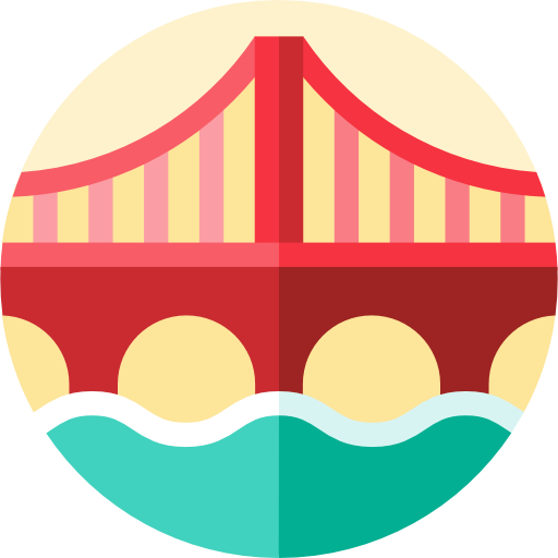 puentes Flat Circular Flat icono