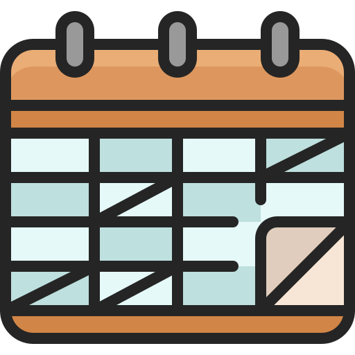Desk calendar Generic Outline Color icon