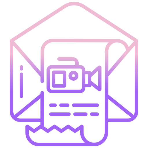 비디오 메시지 Icongeek26 Outline Gradient icon