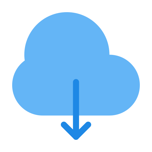 Cloud download Generic Blue icon