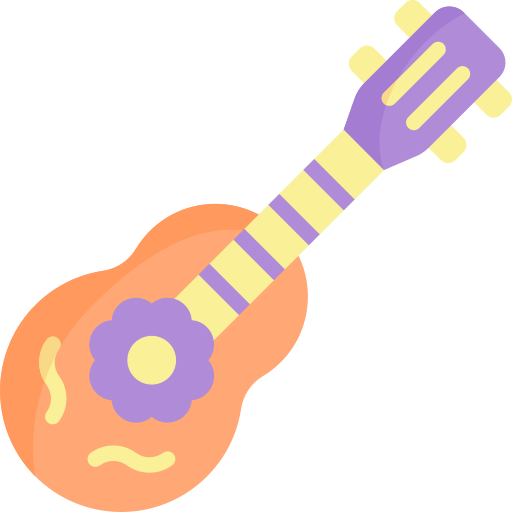 gitara Kawaii Flat ikona
