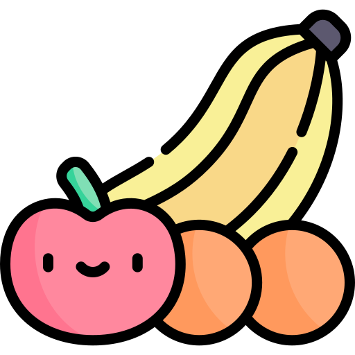 frutas Kawaii Lineal color icono