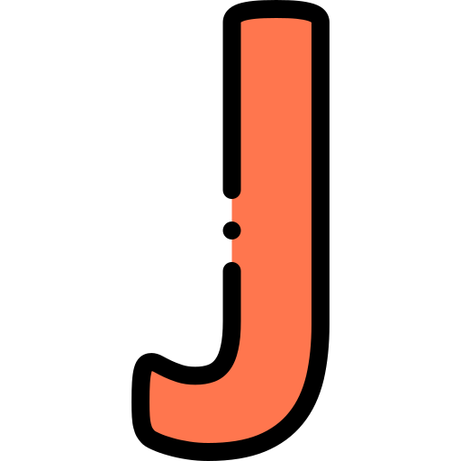 J Detailed Rounded Lineal color icon