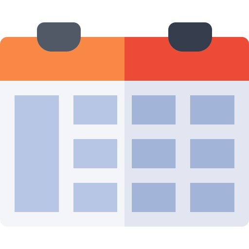 calendrier Basic Rounded Flat Icône