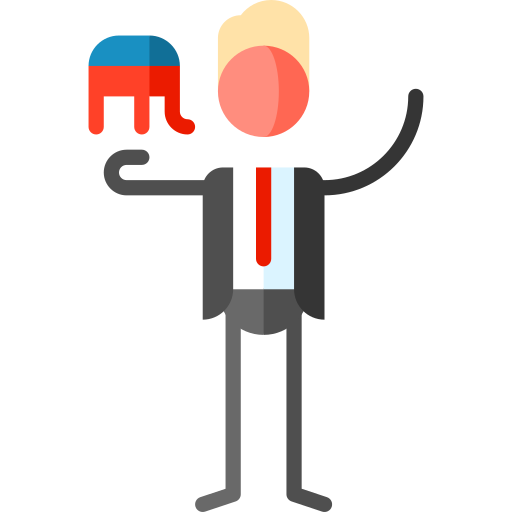 partido republicano Puppet Characters Flat icono
