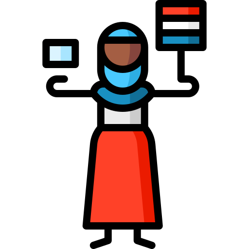 diritti di voto Puppet Characters Lineal Color icona