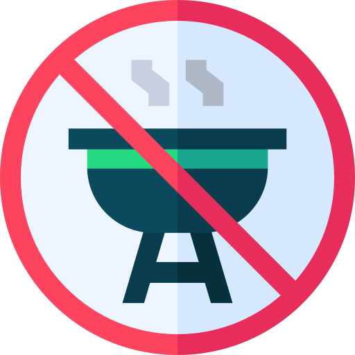 No barbecue Basic Straight Flat icon