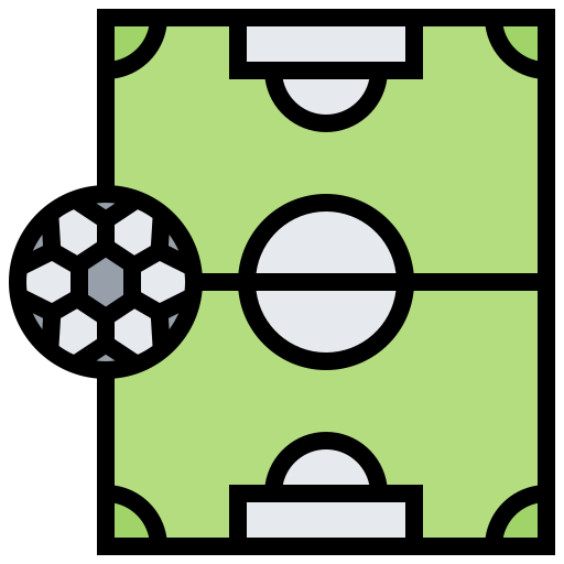 campo de fútbol Meticulous Lineal Color icono