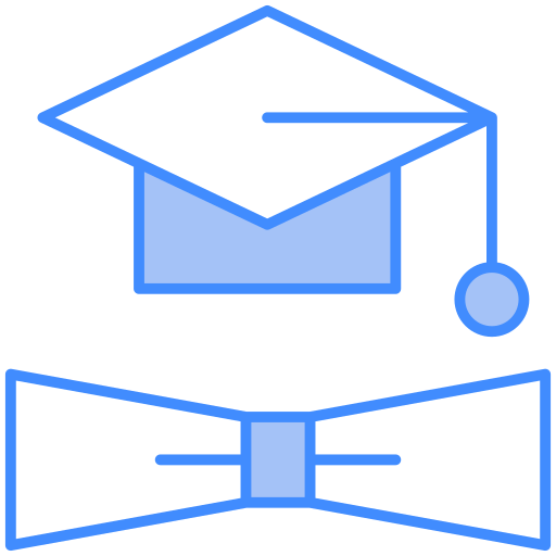 Graduation diploma Generic Blue icon